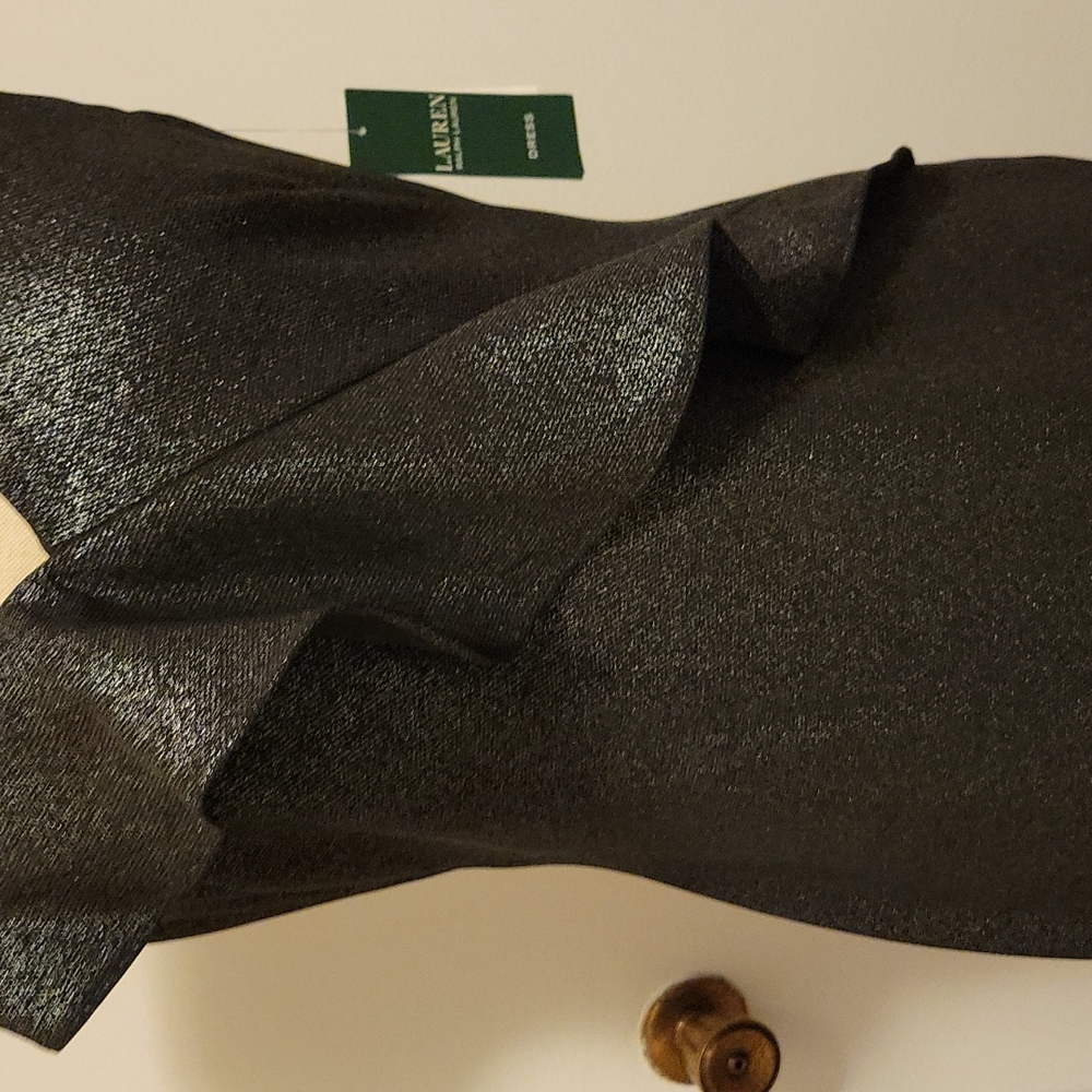 NWT: Ralph Lauren Metallic Ruffle-Trim Gown - Picture 4 of 13